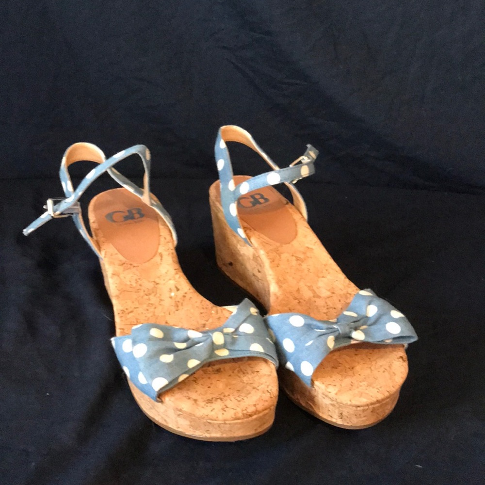 Blue polka dot spring sandals